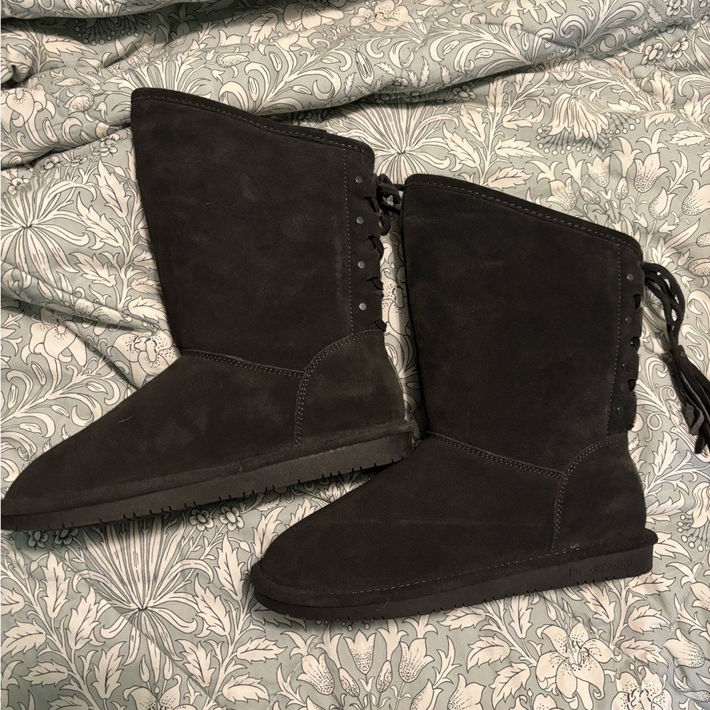 Women's BearPaw Black Suede Boots